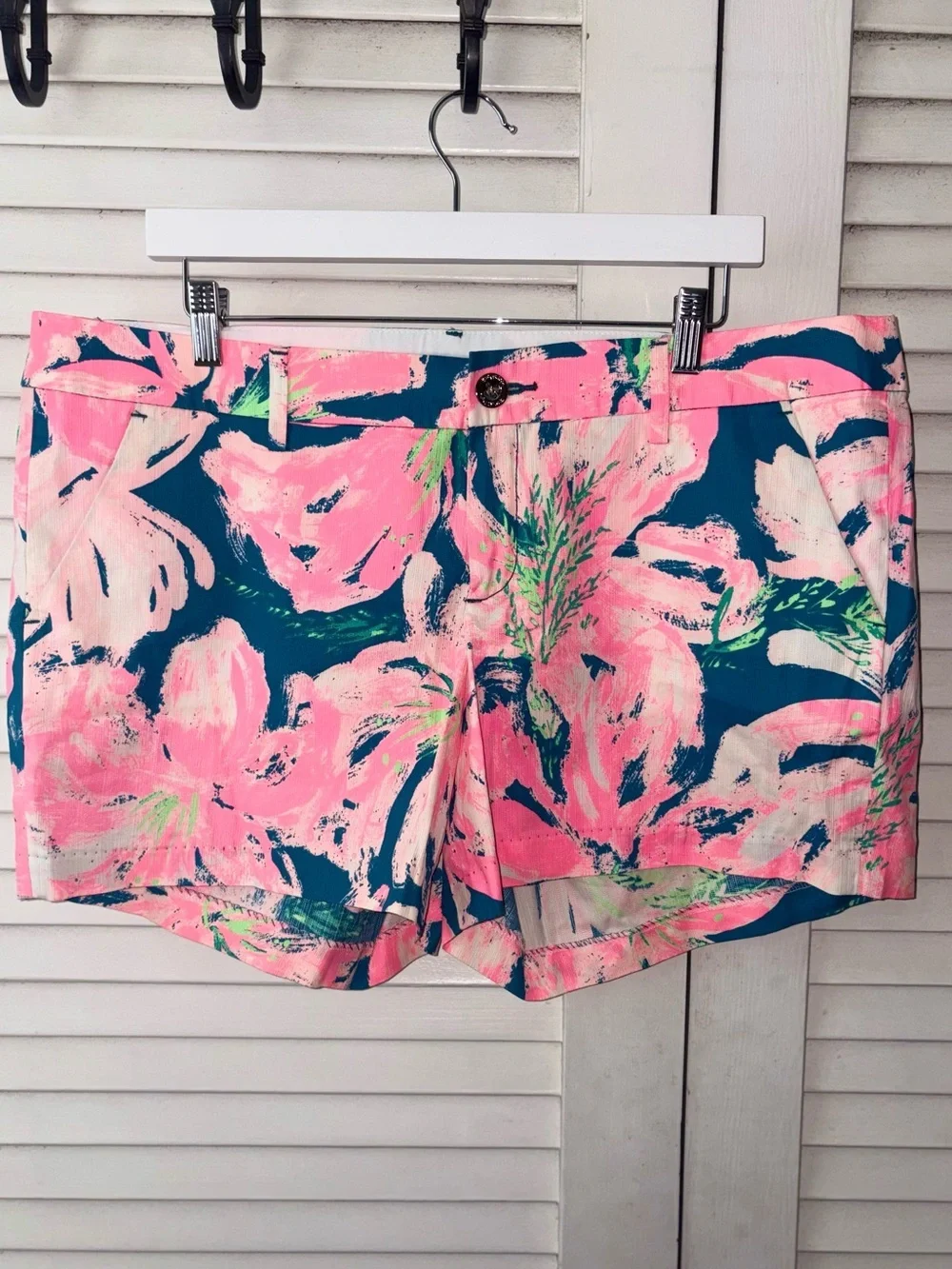 Lilly Pulitzer Callahan Shorts 16 NWT Tidal Wave Pans Garden Pink Floral